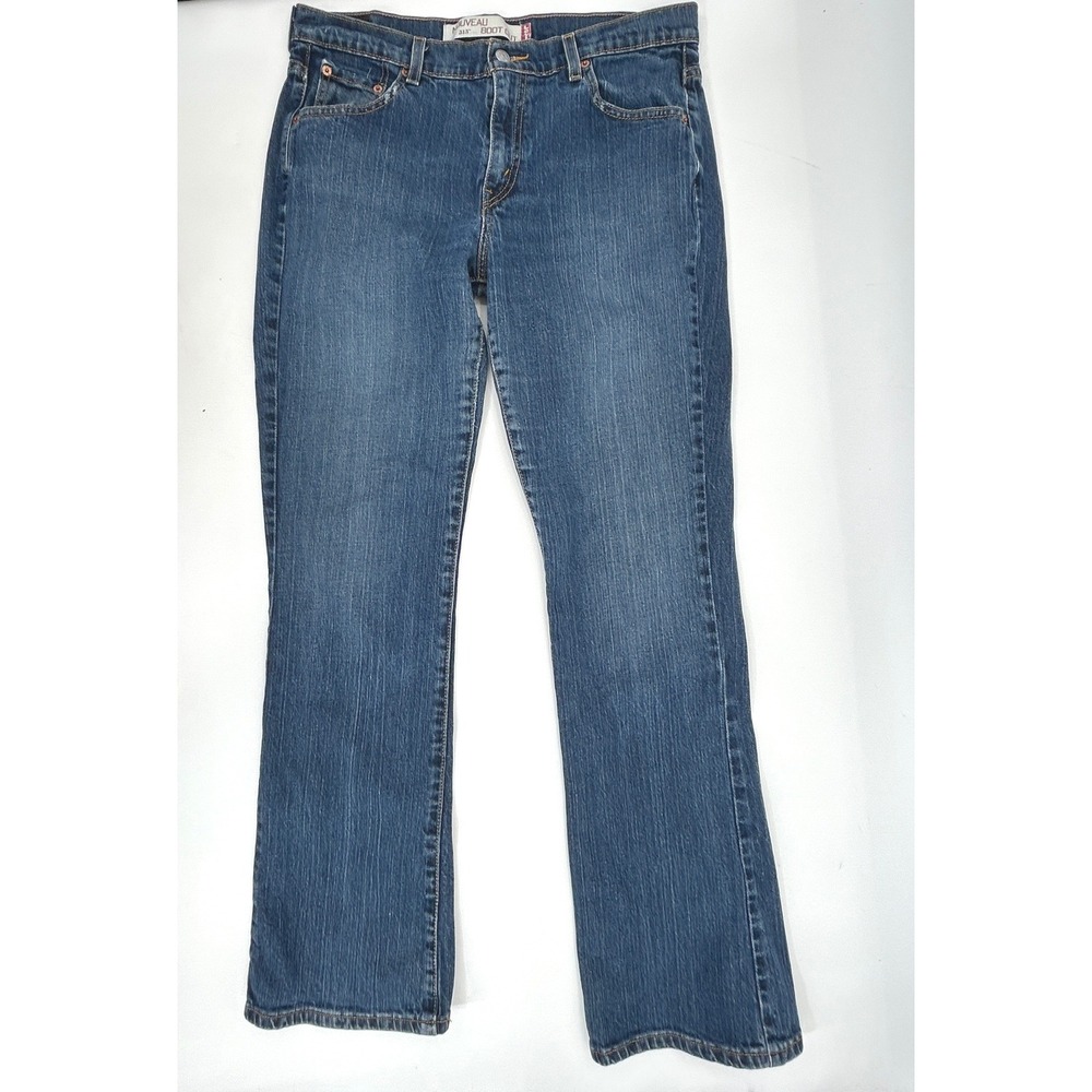 Levi's 515 Bootcut Jeans Nouveau Mid Rise Classic Blue Denim 12 Y2k Vintage - Picture 3 of 10